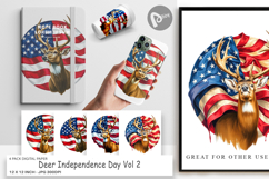 Digital Paper Deer 4th of July Product Image 1