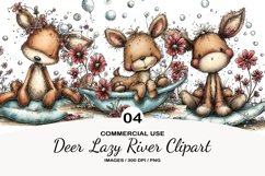 Deer Lazy River Clipart Product Image 1