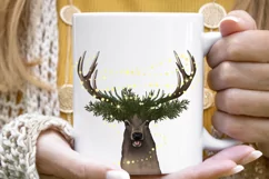 Deer Lights | Xmas PNG | Seasonal Graphics Design Product Image 1