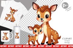 Deer Mother&#039;s Day Clipart Product Image 1