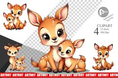 Deer Mother&#039;s Day Clipart Product Image 1
