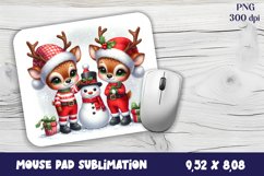Cute deer Mouse Pad. Winter deer Mouse Pad Sublimation Product Image 1