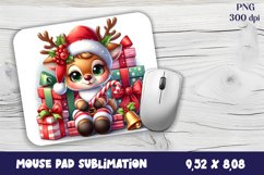 Cute deer Mouse Pad. Winter deer Mouse Pad Sublimation Product Image 1