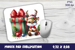 Cute deer Mouse Pad. Winter deer Mouse Pad Sublimation Product Image 1