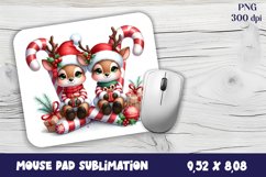Cute deer Mouse Pad. Winter deer Mouse Pad Sublimation Product Image 1