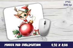 Cute deer Mouse Pad. Winter deer Mouse Pad Sublimation Product Image 1