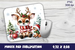 Cute deer Mouse Pad. Winter deer Mouse Pad Sublimation Product Image 1