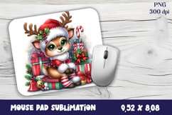 Cute deer Mouse Pad. Winter deer Mouse Pad Sublimation Product Image 1