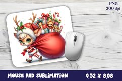 Cute deer Mouse Pad. Winter deer Mouse Pad Sublimation Product Image 1