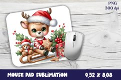 Cute deer Mouse Pad. Winter deer Mouse Pad Sublimation Product Image 1