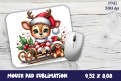Cute deer Mouse Pad. Winter deer Mouse Pad Sublimation Product Image 1