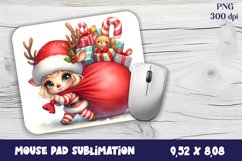 Cute deer Mouse Pad. Winter deer Mouse Pad Sublimation Product Image 1