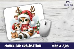 Cute deer Mouse Pad. Winter deer Mouse Pad Sublimation Product Image 1