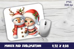 Cute deer Mouse Pad. Winter deer Mouse Pad Sublimation Product Image 1