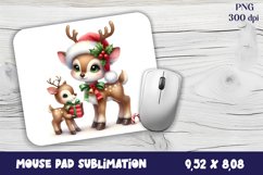 Cute deer Mouse Pad. Winter deer Mouse Pad Sublimation Product Image 1