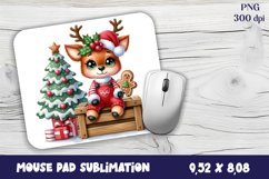 Cute deer Mouse Pad. Winter deer Mouse Pad Sublimation Product Image 1