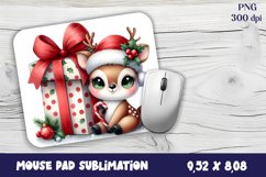Cute deer Mouse Pad. Winter deer Mouse Pad Sublimation Product Image 1
