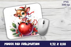 Cute deer Mouse Pad. Winter deer Mouse Pad Sublimation Product Image 1