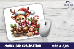 Cute deer Mouse Pad. Winter deer Mouse Pad Sublimation Product Image 1