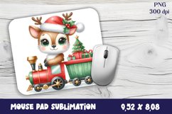 Cute deer Mouse Pad. Winter deer Mouse Pad Sublimation Product Image 1
