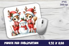 Cute deer Mouse Pad. Winter deer Mouse Pad Sublimation Product Image 1