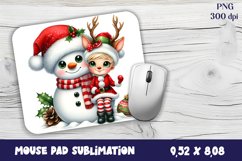Cute deer Mouse Pad. Winter deer Mouse Pad Sublimation Product Image 1