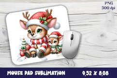Cute deer Mouse Pad. Winter deer Mouse Pad Sublimation Product Image 1