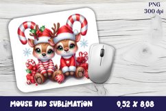 Cute deer Mouse Pad. Winter deer Mouse Pad Sublimation Product Image 1