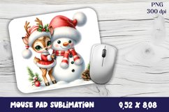 Cute deer Mouse Pad. Winter deer Mouse Pad Sublimation Product Image 1