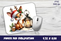 Cute deer Mouse Pad. Winter deer Mouse Pad Sublimation Product Image 1