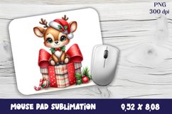 Cute deer Mouse Pad. Winter deer Mouse Pad Sublimation Product Image 1