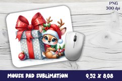 Cute deer Mouse Pad. Winter deer Mouse Pad Sublimation Product Image 1