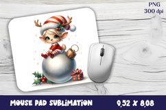 Cute deer Mouse Pad. Winter deer Mouse Pad Sublimation Product Image 1