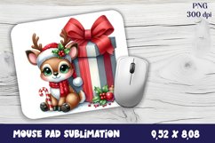 Cute deer Mouse Pad. Winter deer Mouse Pad Sublimation Product Image 1