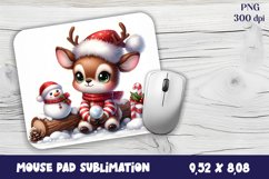 Cute deer Mouse Pad. Winter deer Mouse Pad Sublimation Product Image 1