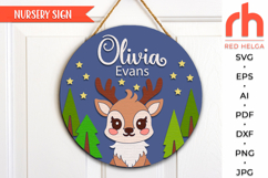 nursery sign svg, new baby gift, newborn name sign, laser cut file, above the crib sign, baby&#039;s room decor, baby gift, nursery name sign, she is a, baby deer sign, cute deer sign, baby room sign, kids door sign, baby boy sign, nursery wall decor
