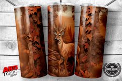 3D Rustic Leather Deer | 20oz Tumbler | Sublimation Design Product Image 1