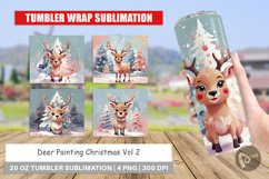Tumbler Wrap Deer Christmas Painting Product Image 1