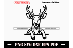 Peeking Deer Buck Head Design SVG PNG DXF EPS PDF Product Image 1