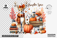 deer pumpkin spice clipart, fall season png, woodland deer sublimation, autumn pumpkin spice design, rustic fall deer clipart, thanksgiving deer png, cozy autumn sublimation, woodland animal fall design, pumpkin spice latte clipart, farmhouse fall png