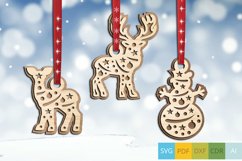 deer stag fawn snowman christmas