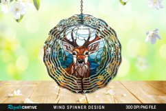 Stained Glass Deer Wind Spinner Sublimation Design PNG Product Image 1