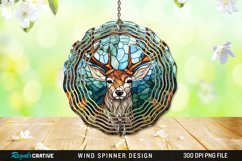 Stained Glass Deer Wind Spinner Sublimation Design PNG Product Image 1