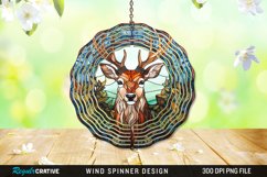 Stained Glass Deer Wind Spinner Sublimation Design PNG Product Image 1