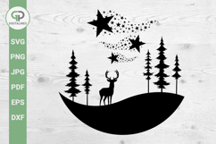Deer and Stars SVG Christmas SVG Product Image 1