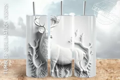 3D tumbler wrap, 3D deer tumbler design Product Image 1