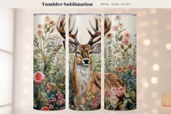 Deer Tumbler Wrap  Embroidery Tumbler Sublimation Design