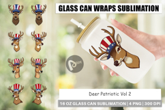 Glass Can Deer Patriotic Product Image 1
