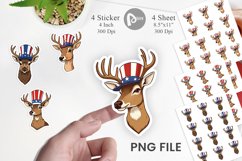 Deer Patriotic Sticker Product Image 1