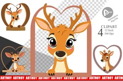 Clipart Heart Deer Product Image 1